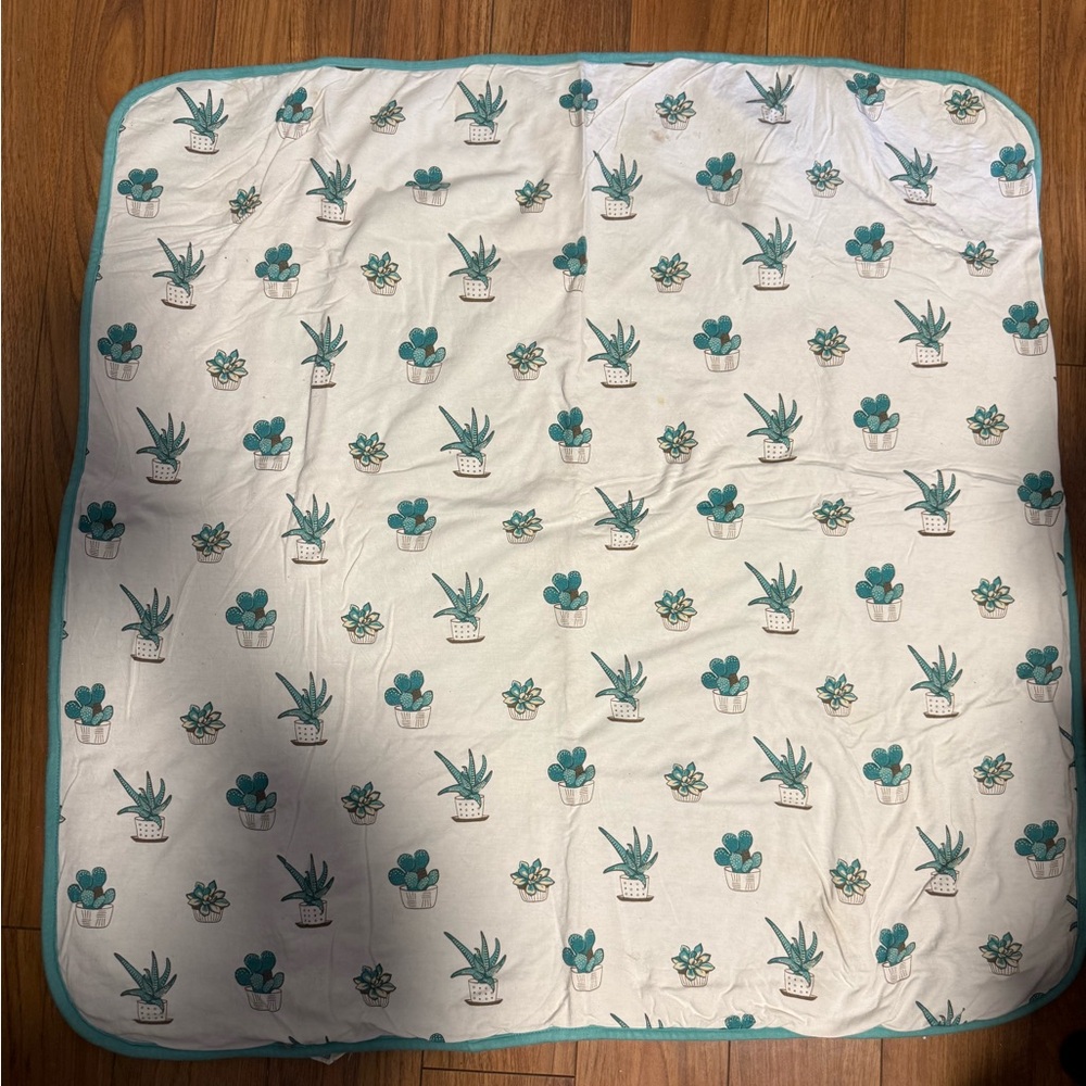 Kyte BABY Cream and Green Plant Print Blanket